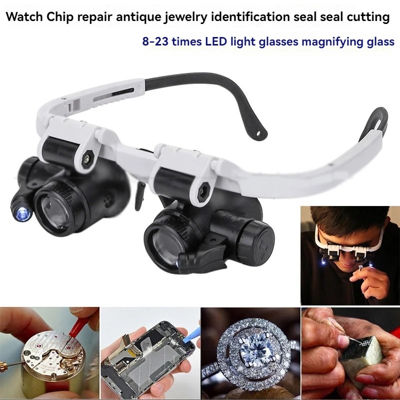 Electronics Repair Glasses - Magnifying Glass 8X/15X/23X Jeweler Watchmaker With