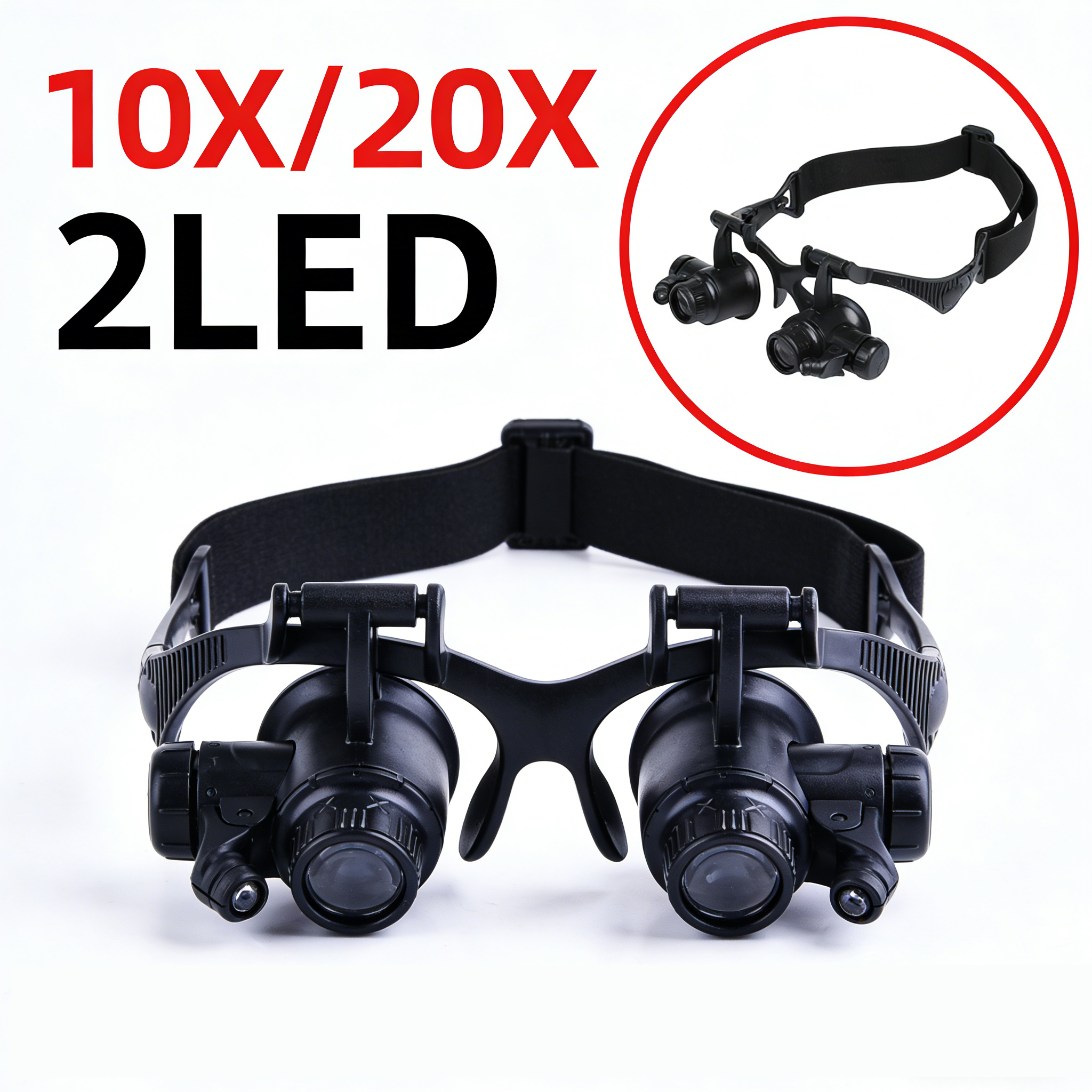 Electronics Repair Glasses - Headband Magnifier with 2 LED Lights