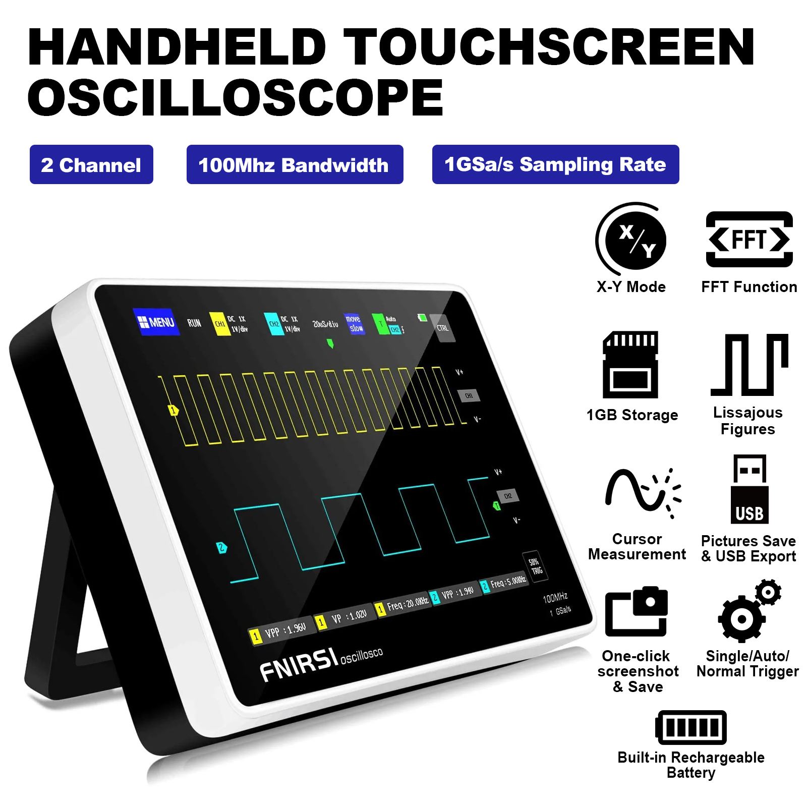 2CH 100MHz 1GSa s Tablet Oscil - Electronics Repair Engineer incelemesi ve fiyatı